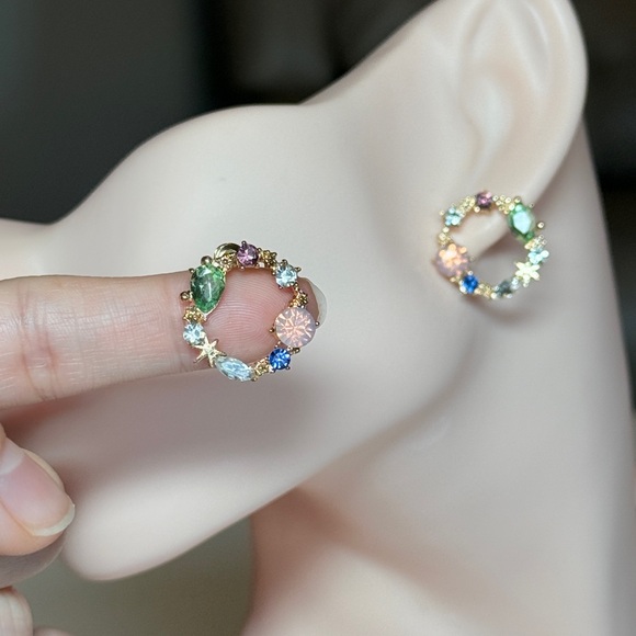 ⚜️ Multicolor Gemstone Earrings - Picture 7 of 9